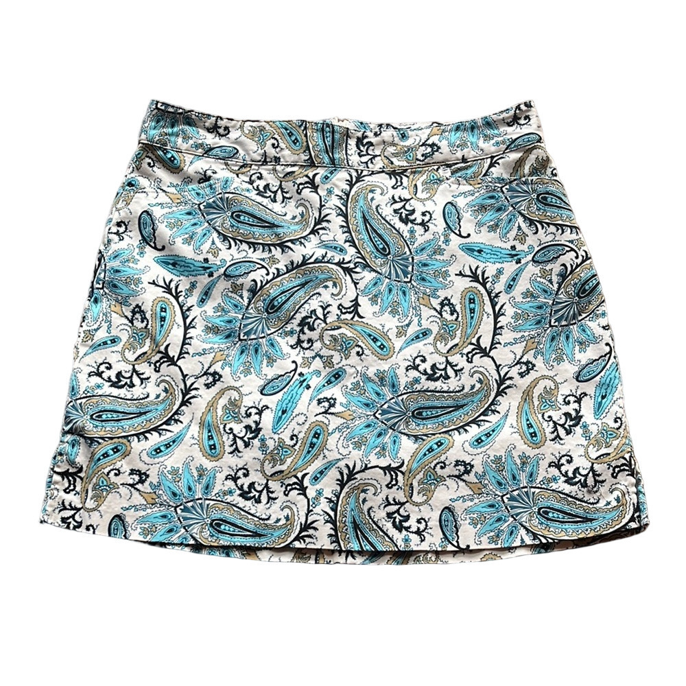 Lady Hagen Paisley Print Women's Skort - Blue and Black - Size 6